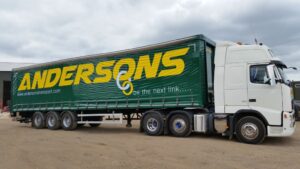 40 FT CURRTAINSIDED TRAILER WITH ANDERSONS LOGO