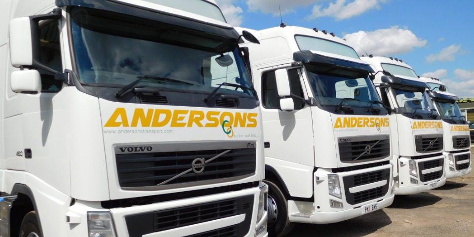 ANDERSONS VOLVO TRUCKS IN A ROW