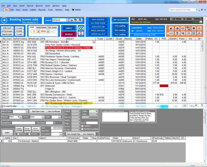 NITOR PLUS TROLLEY NET BOOKING SYSTEM DATABASE VIEW