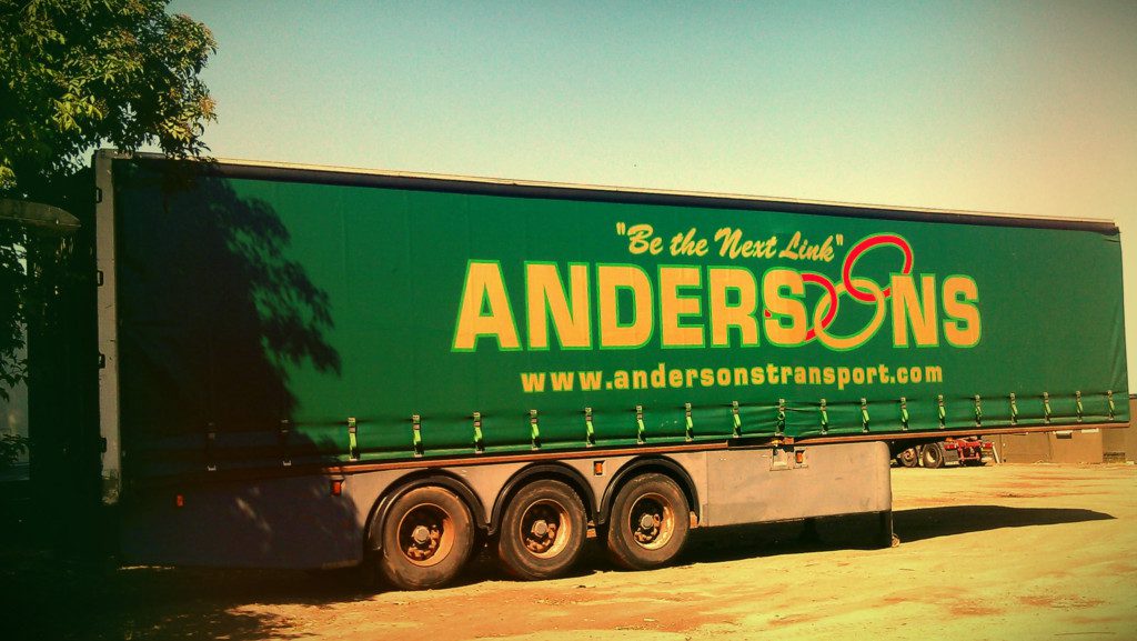 40 FT CURRTAINSIDED TRAILER WITH ANDERSONS LOGO